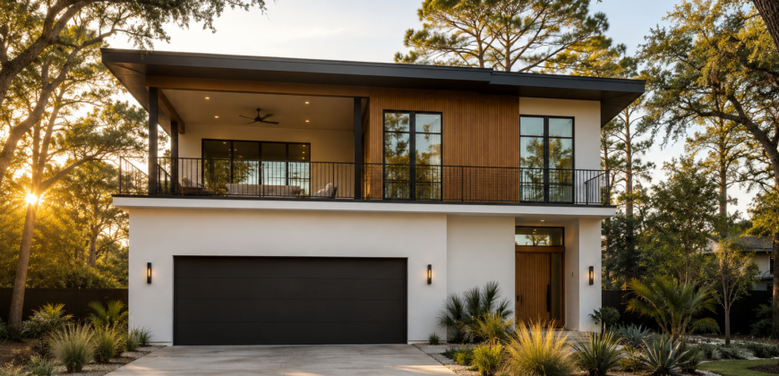 Two-Story Modern Coastal — Elevated Slab