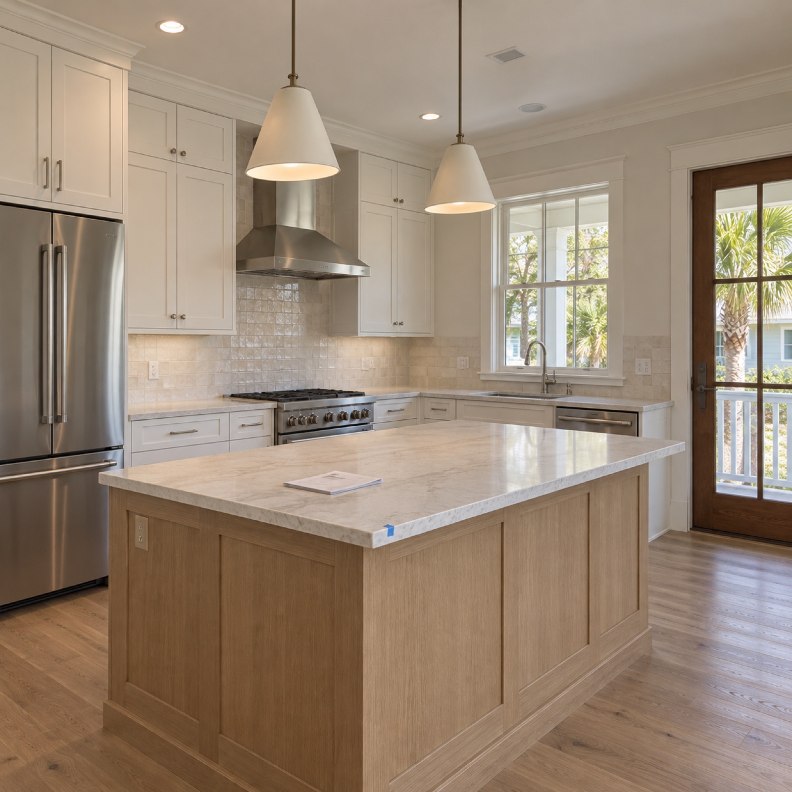 Key West inspired custom-home kitchen