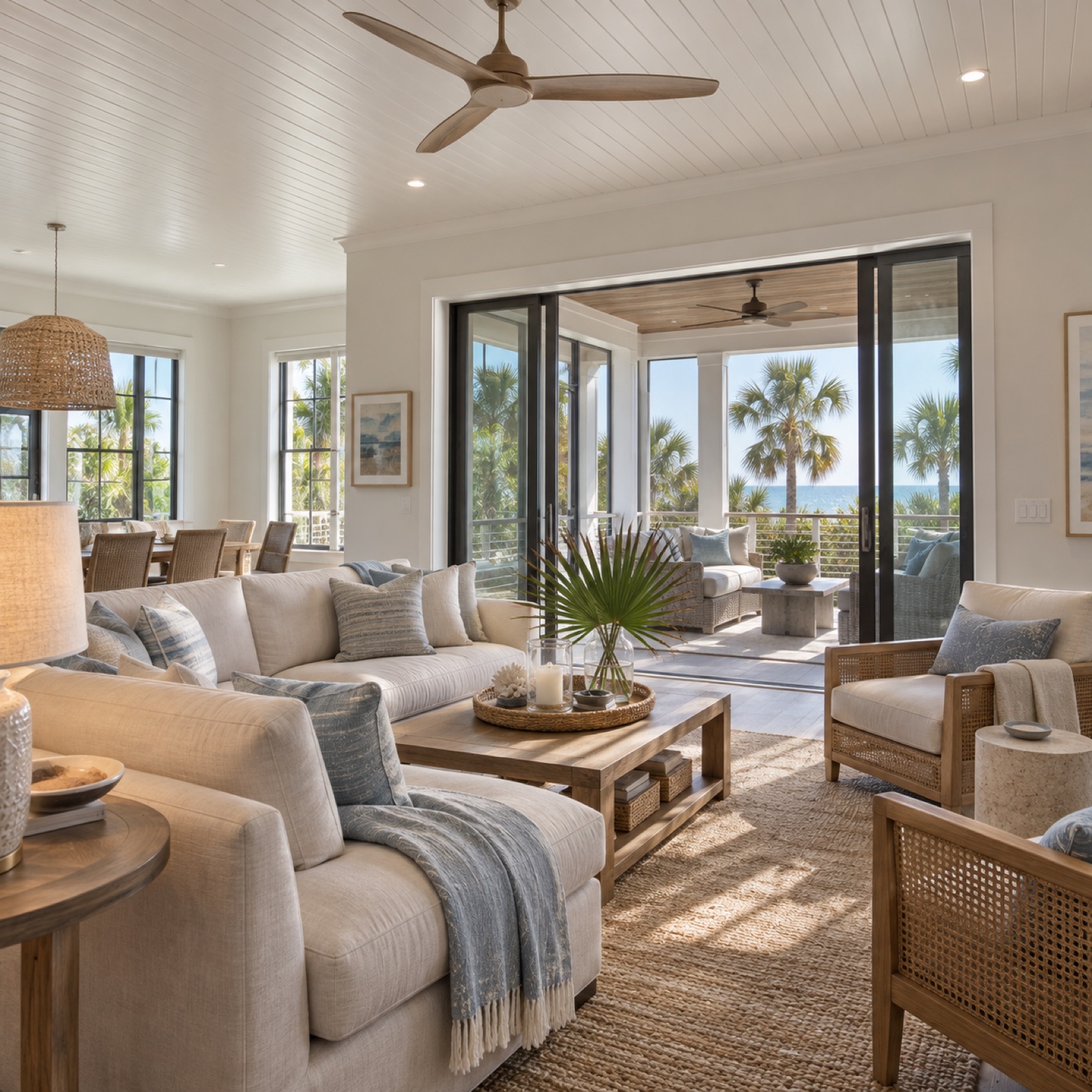 Gulf Coast custom home great room concept