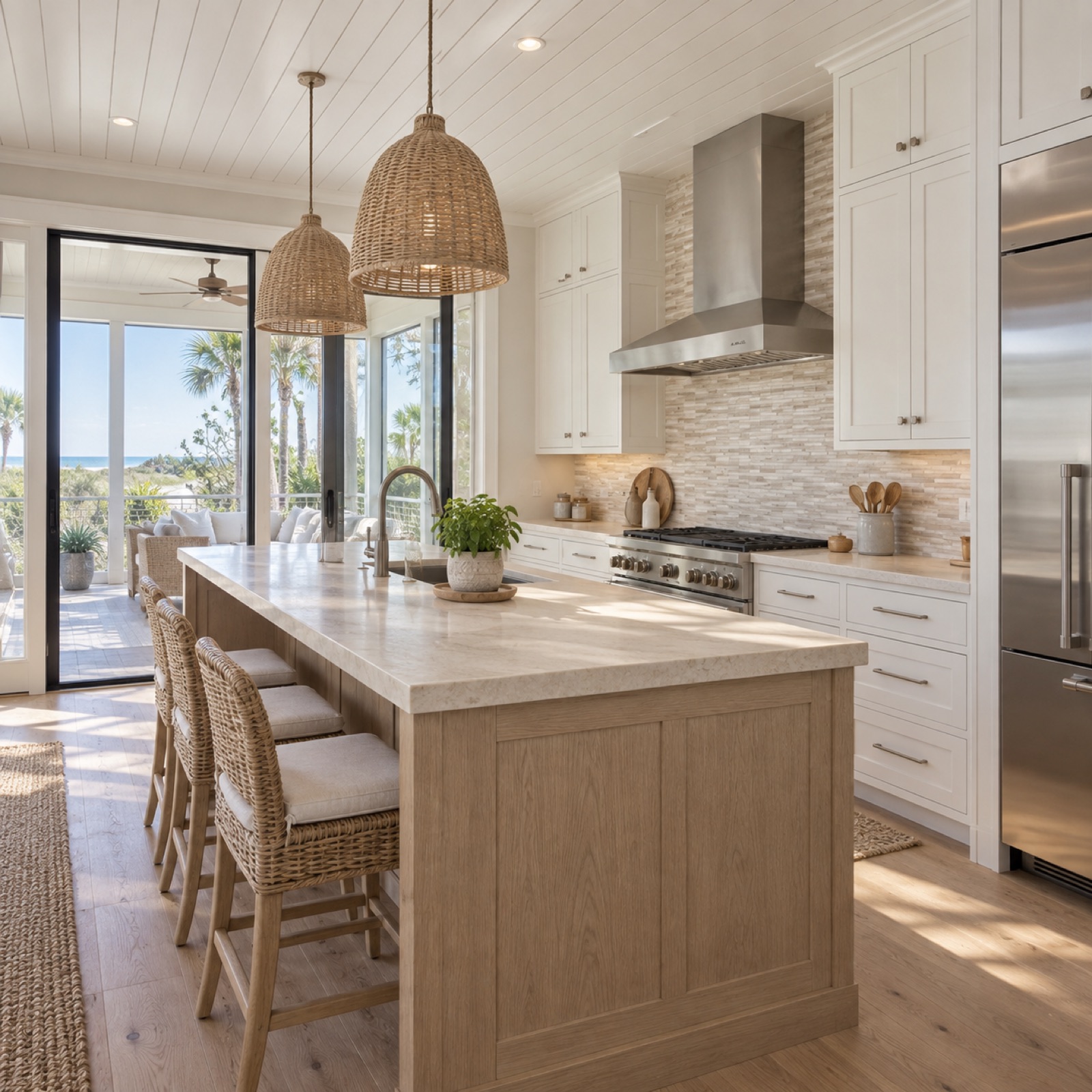 Coastal custom home kitchen design study
