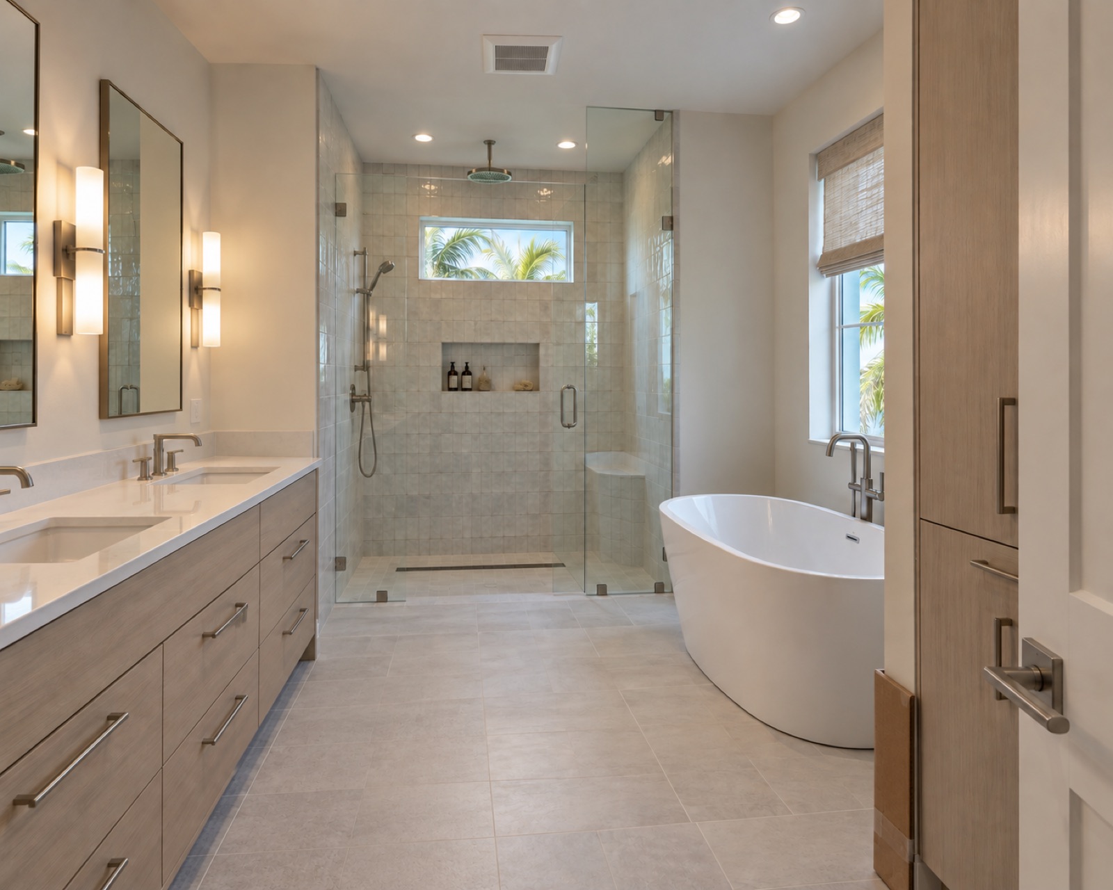 Bathroom remodel shower and tub zone