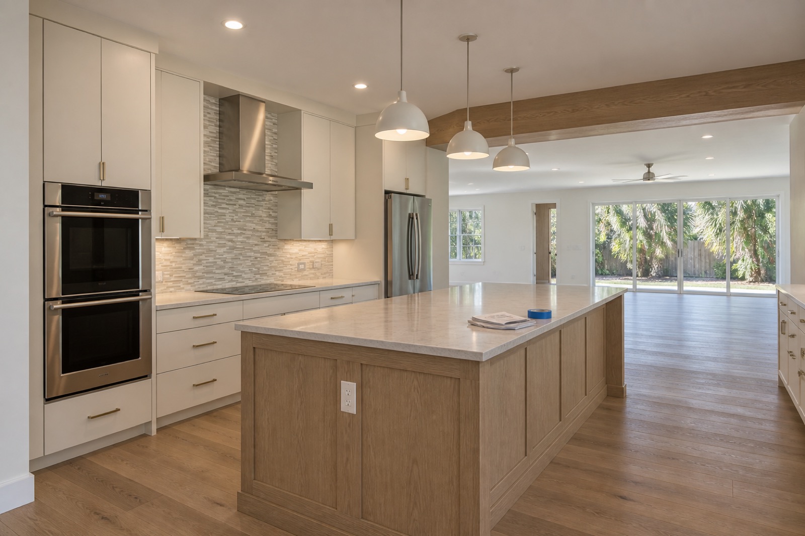 Coastal home addition kitchen connection