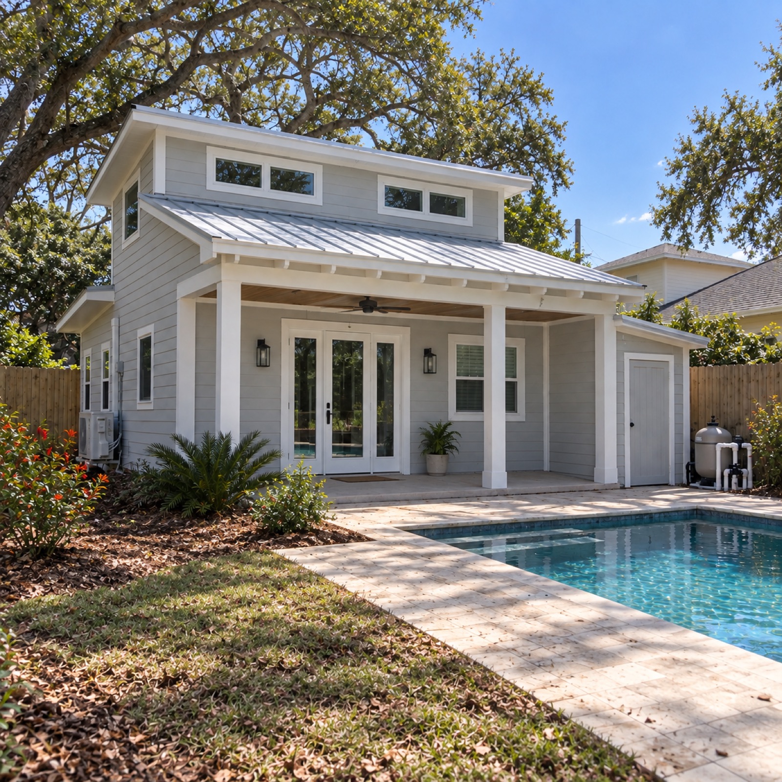 Tampa Bay ADU rear exterior and pool connection